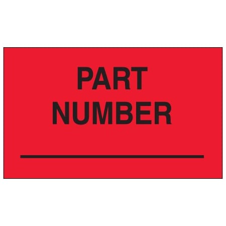 Bsc Preferred 3 x 5'' - ''Part Number'' Fluorescent Red Labels BUY00023945